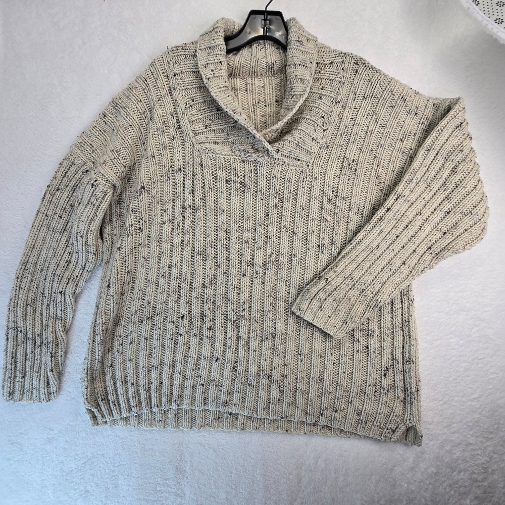 Mens Knit Sweater L? Pullover Shawl‎ Collar Grandpacore Academia Professor Basic
